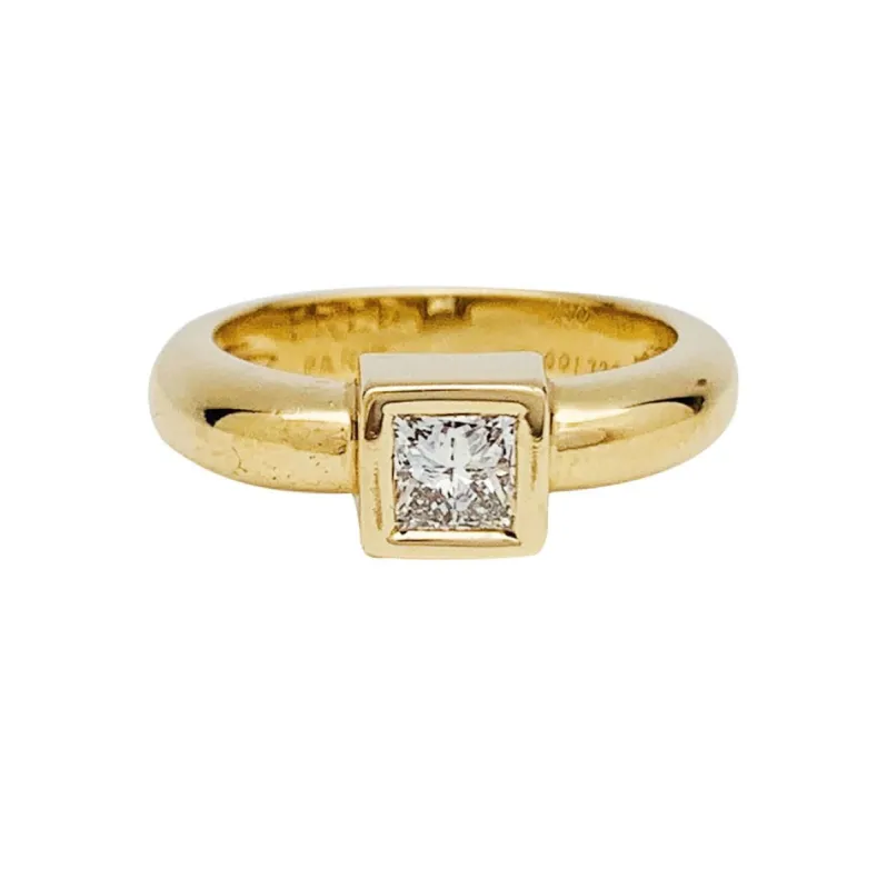 Solitaire Fred Paris diamant princesse, or jaune. sold by 58 Facettes