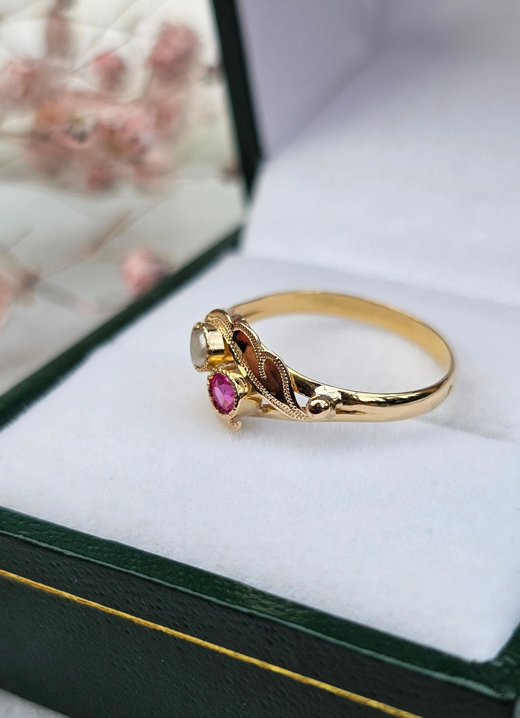 Bague toi et moi or jaune perle rubis sold by 58 Facettes product image thumbnail 5