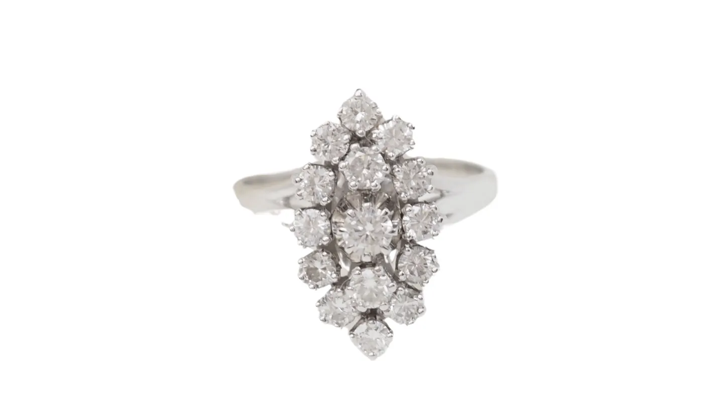 Bague marquise Or blanc Diamants sold by 58 Facettes