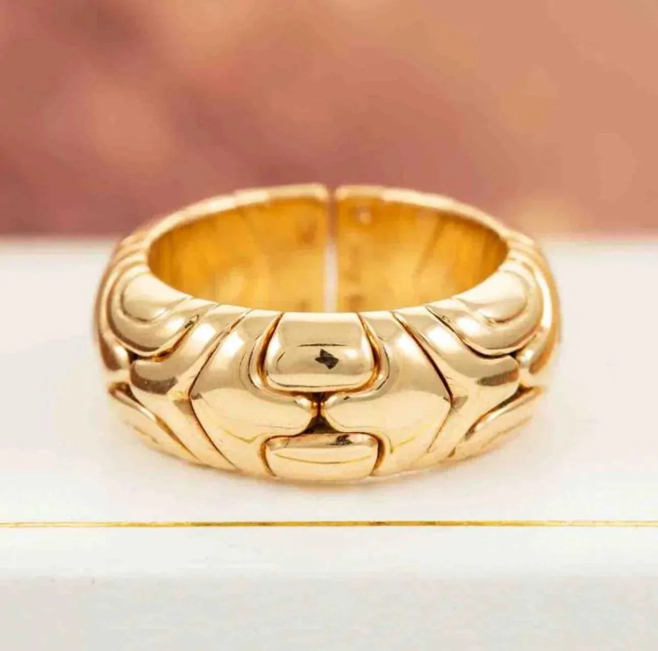BULGARI - Bague bandeau en or Alveare sold by 58 Facettes product image thumbnail 4