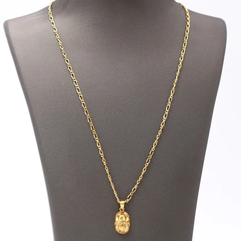 Chaîne pendentif scarabée égyptien en or sold by 58 Facettes