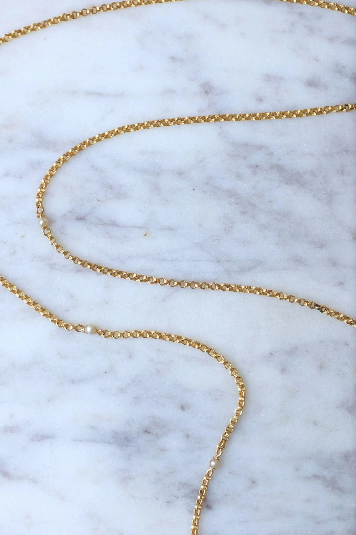 Sautoir maille jaseron or et perles fines sold by 58 Facettes product image thumbnail 5