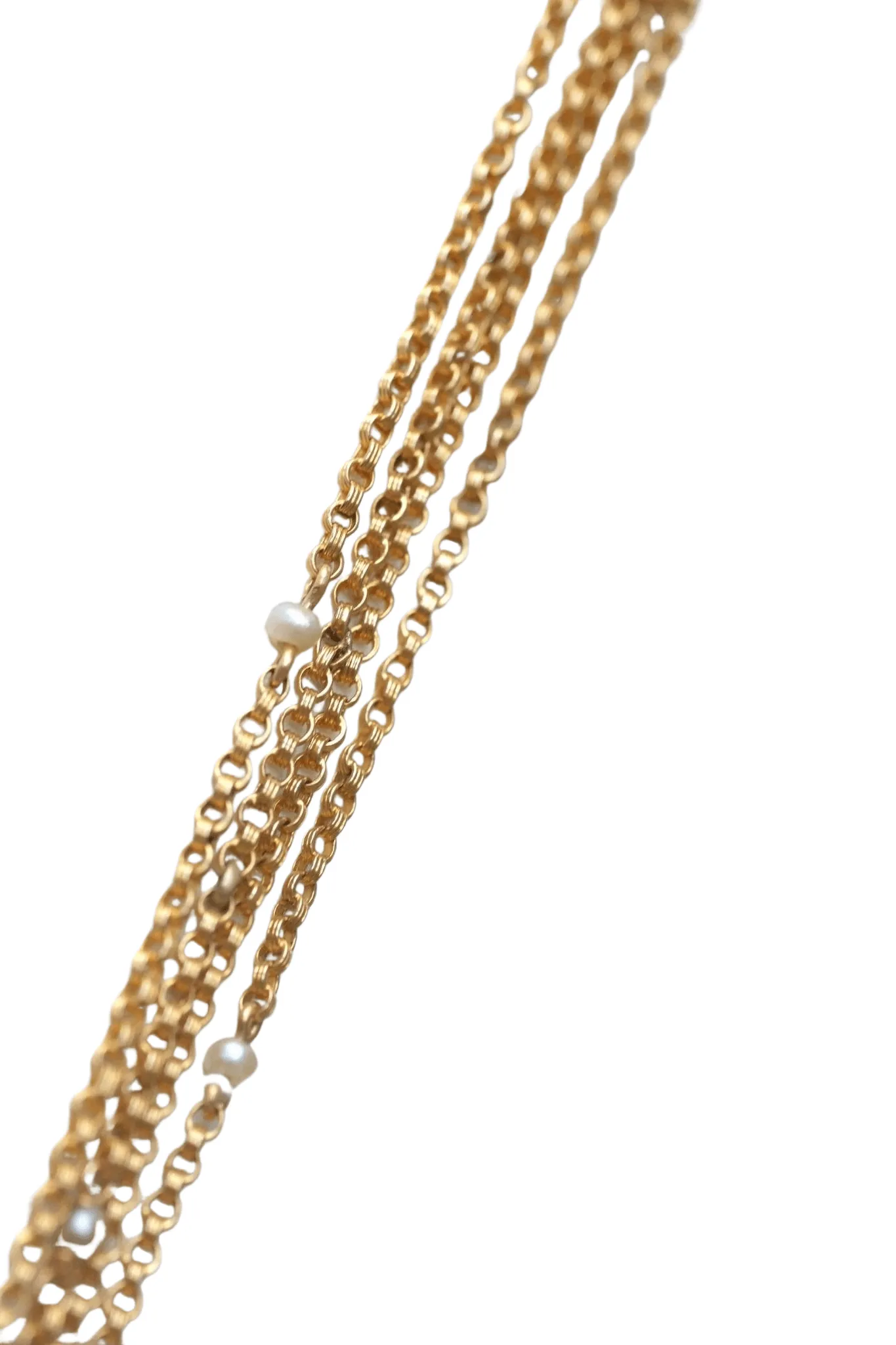 Sautoir maille jaseron or et perles fines sold by 58 Facettes