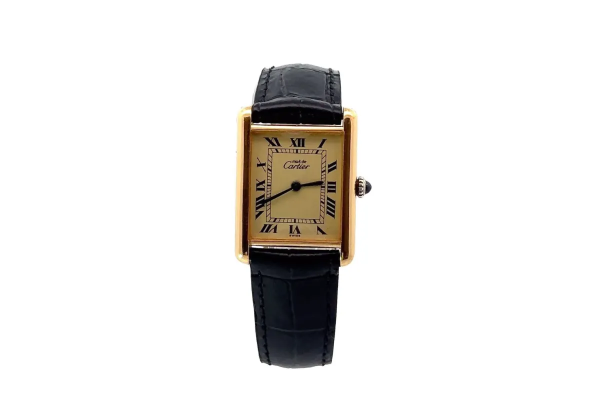 CARTIER- Montre Must Tank Vermeil sold by 58 Facettes