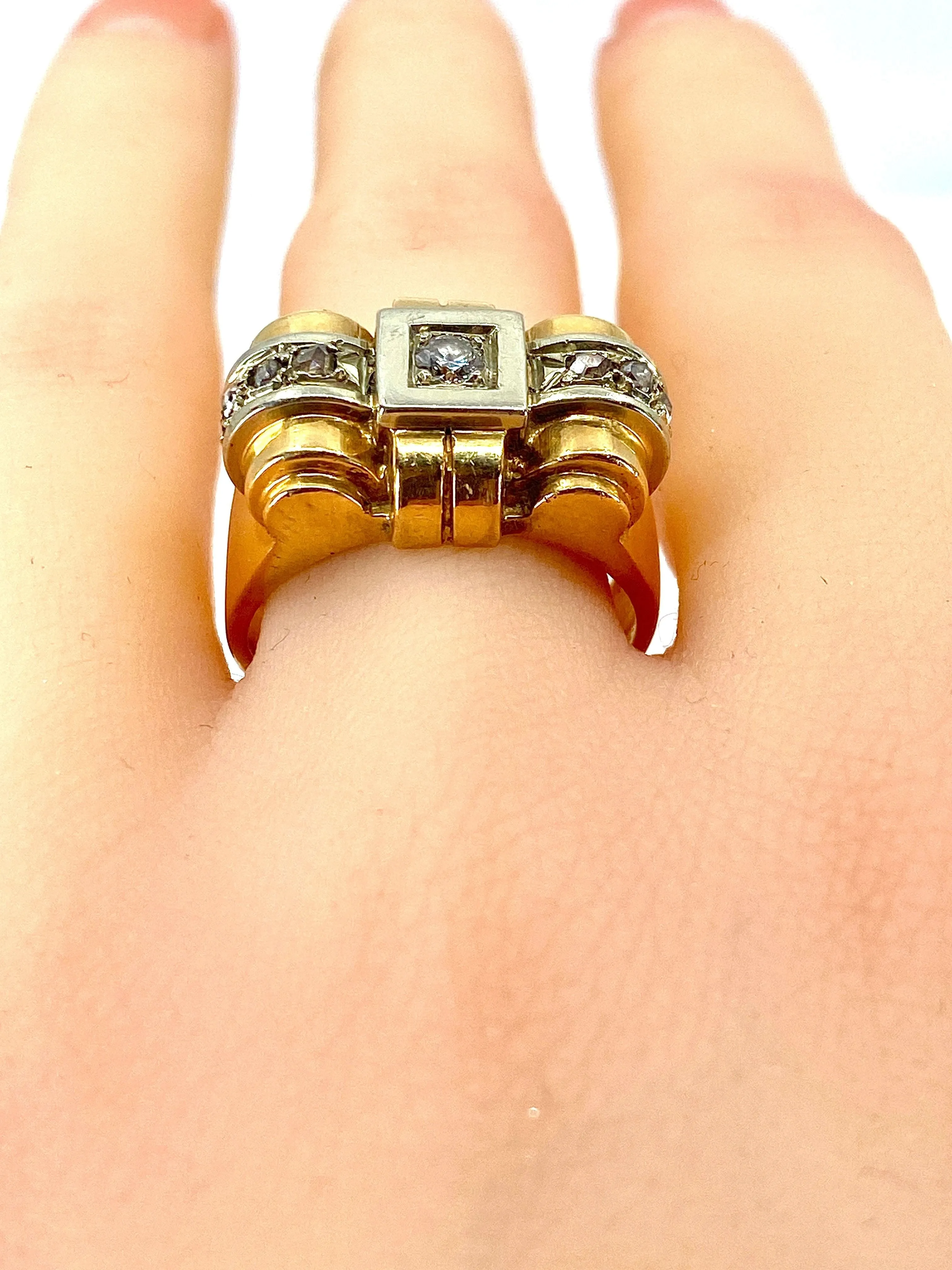 Bague TANK or jaune et diamants sold by 58 Facettes product image thumbnail 4