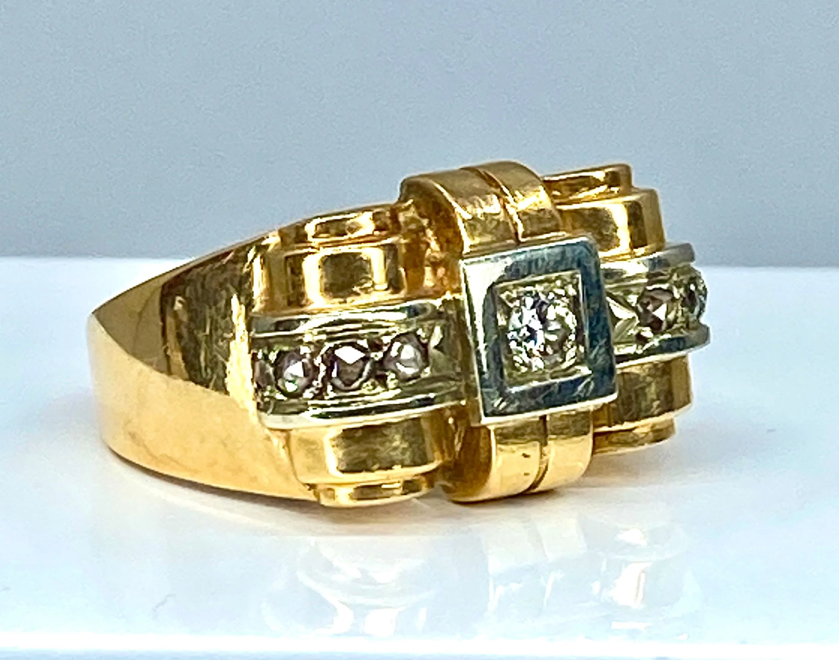 Bague TANK or jaune et diamants sold by 58 Facettes product image thumbnail 5