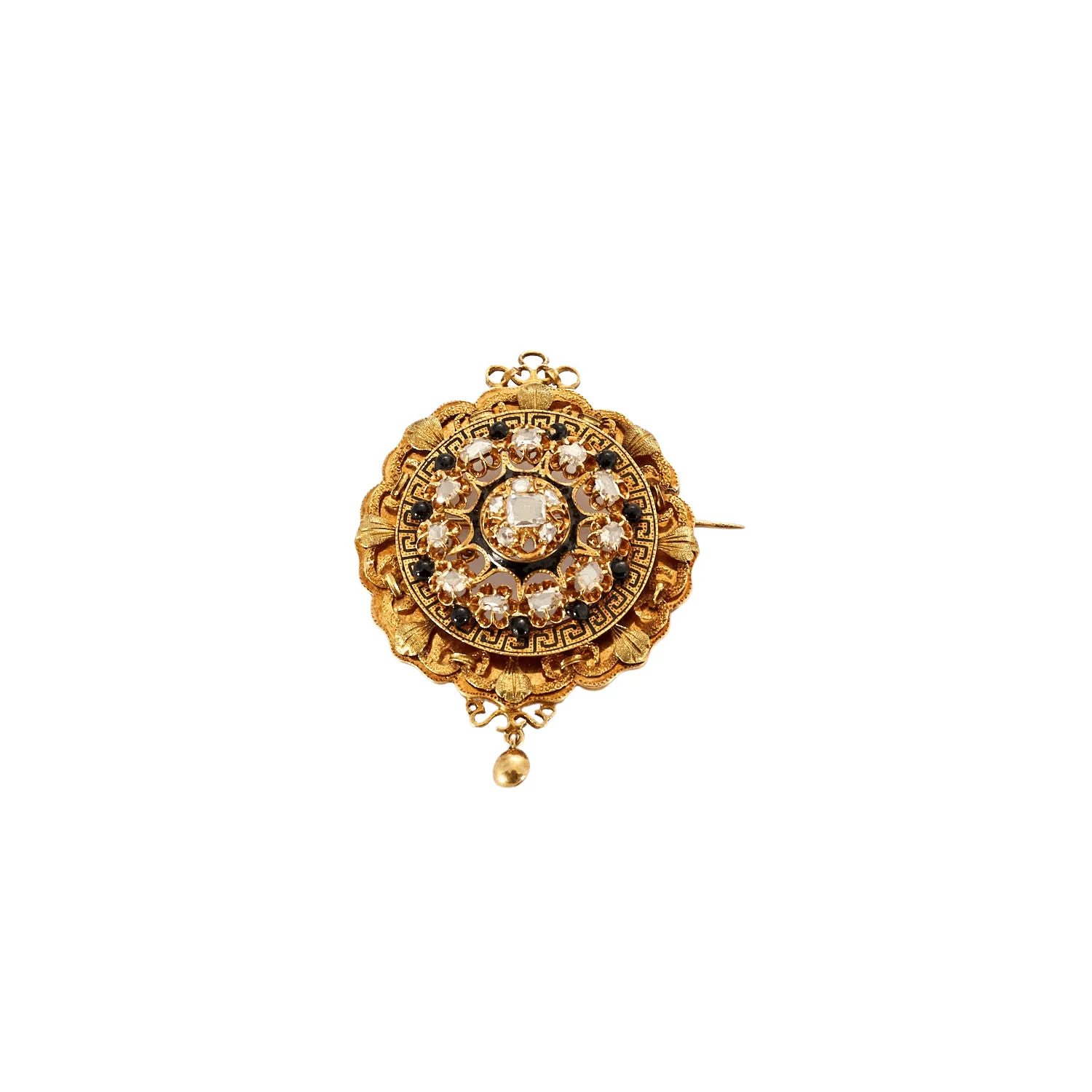 Broche Vintage or et diamants sold by 58 Facettes