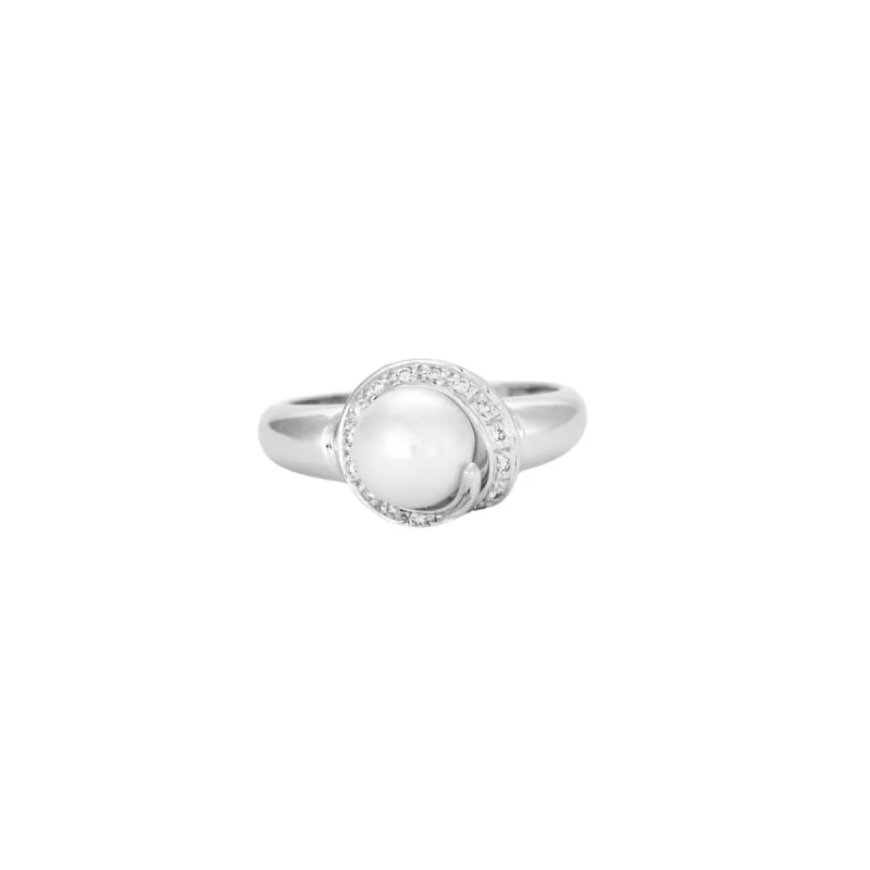 Bague perle et diamants sold by 58 Facettes