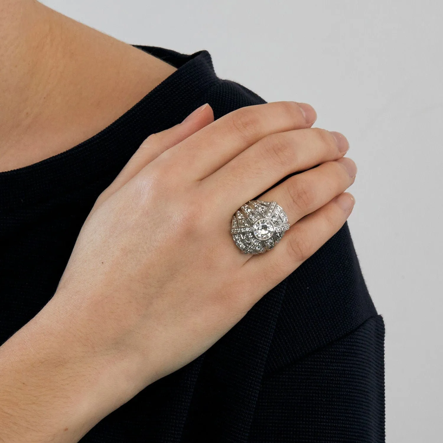 Bague style Art Déco Diamant 1.55ct sold by 58 Facettes product image thumbnail 2