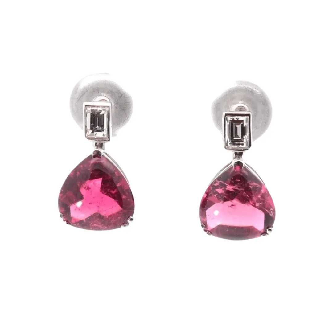 Boucles d'oreilles Or blanc Tourmalines Diamants sold by 58 Facettes