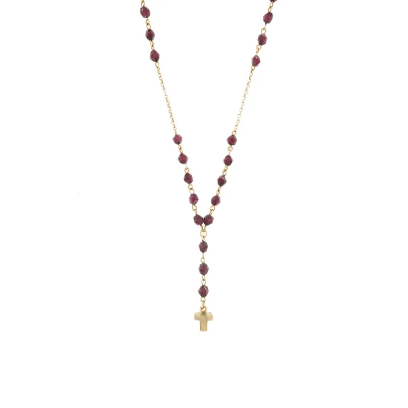 Orso grigio - Collier chapelet en or jaune 18 ct et grenats made by 58 Facettes