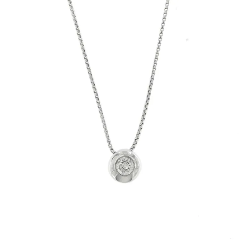 Collier pendentif or blanc avec diamant de 0,20 ct sold by 58 Facettes