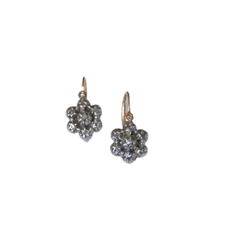 Boucles d'oreilles or argent diamants sold by 58 Facettes