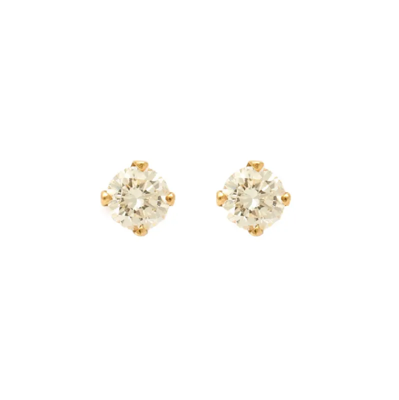 Boucles d'oreille puce en or jaune et diamant sold by 58 Facettes