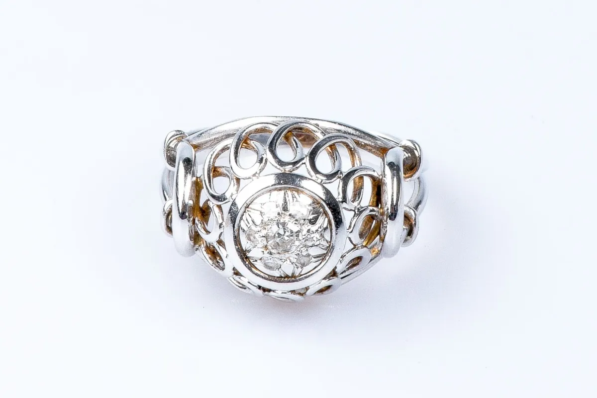 Bague 7 diamants en or blanc sold by 58 Facettes