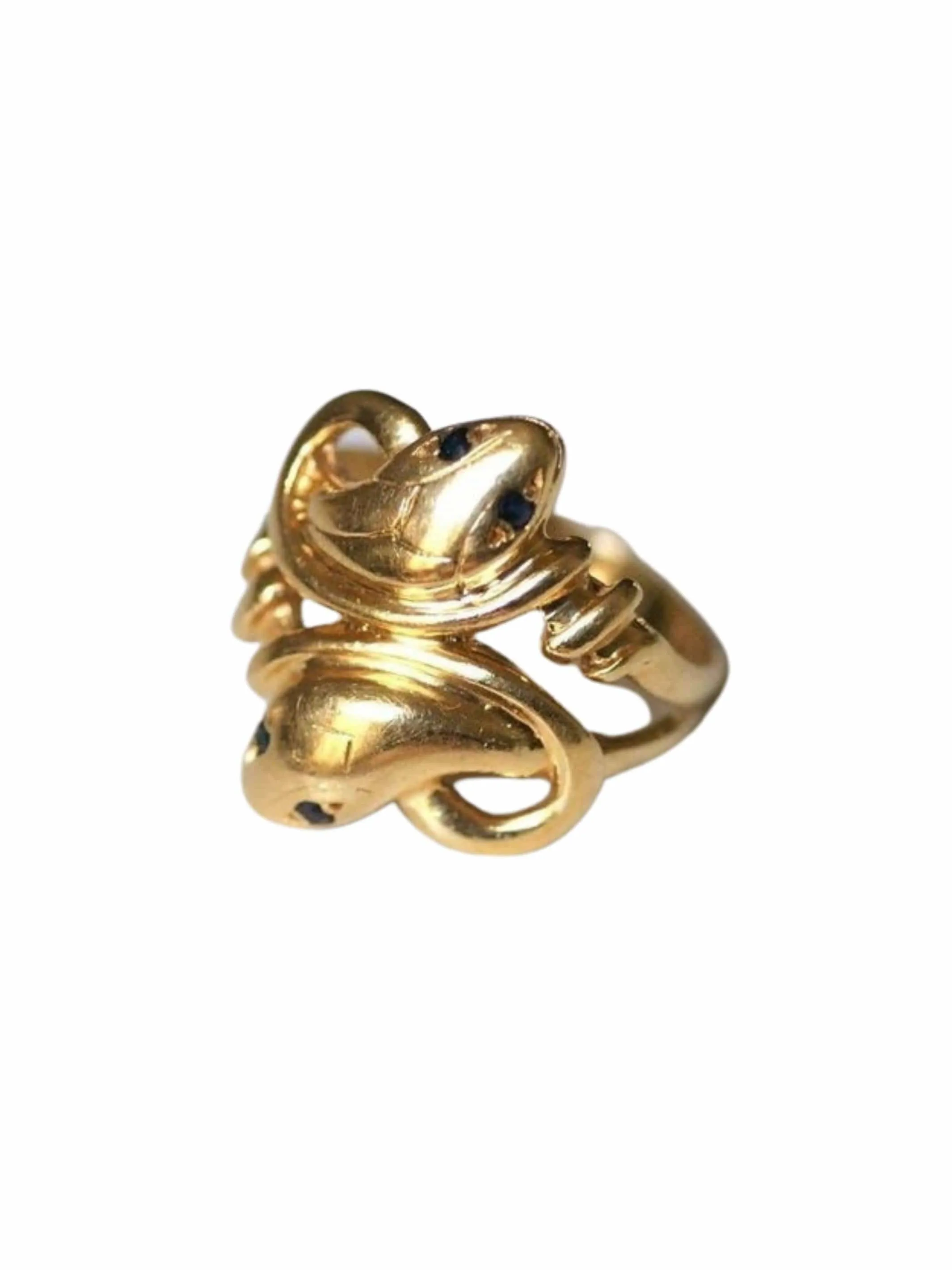 Bague Serpents enroulés or et saphirs sold by 58 Facettes