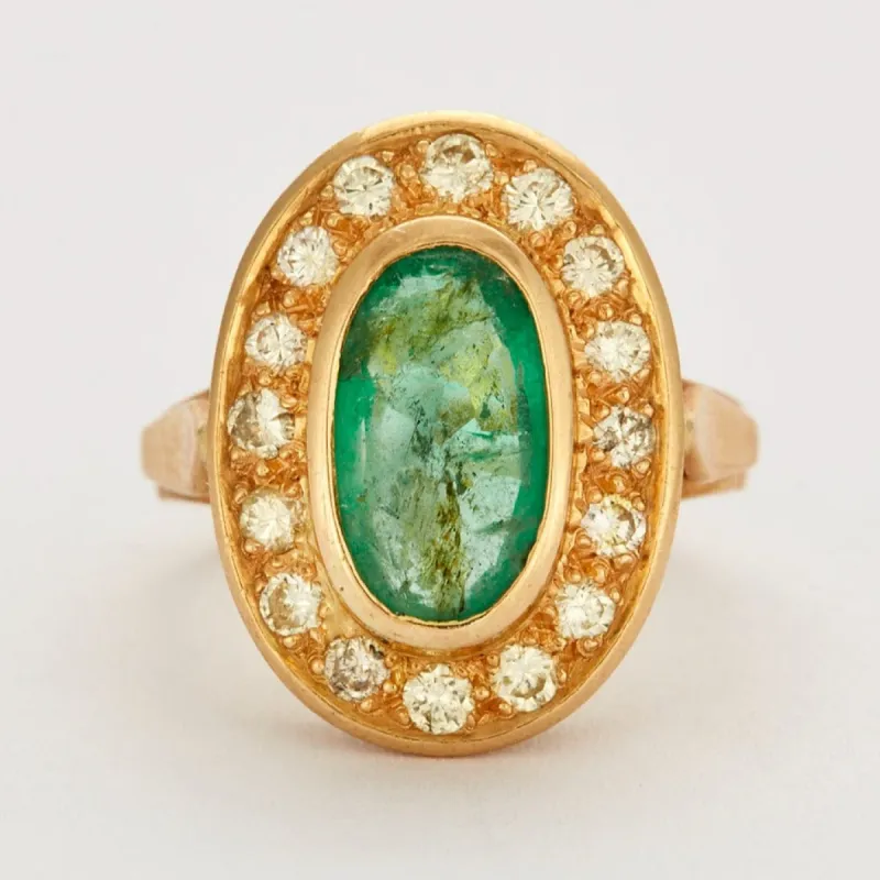 Bague or jaune et émeraude, diamants. sold by 58 Facettes