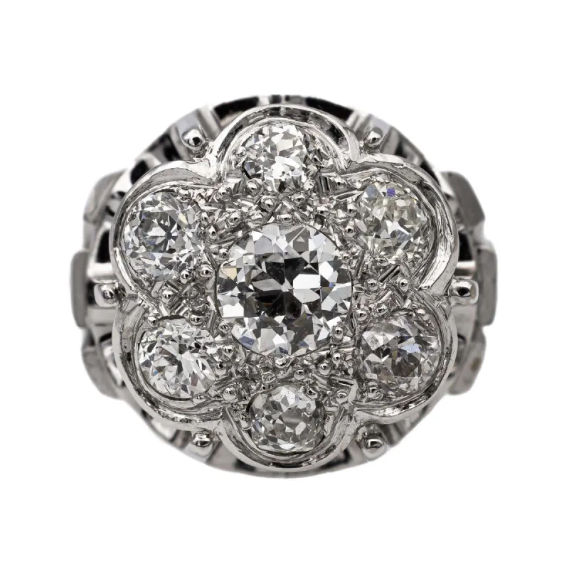 Bague Marguerite Or blanc Diamant sold by 58 Facettes