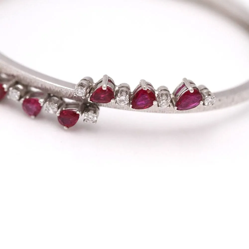 Bracelet Or blanc Diamants Rubis sold by 58 Facettes product image thumbnail 3