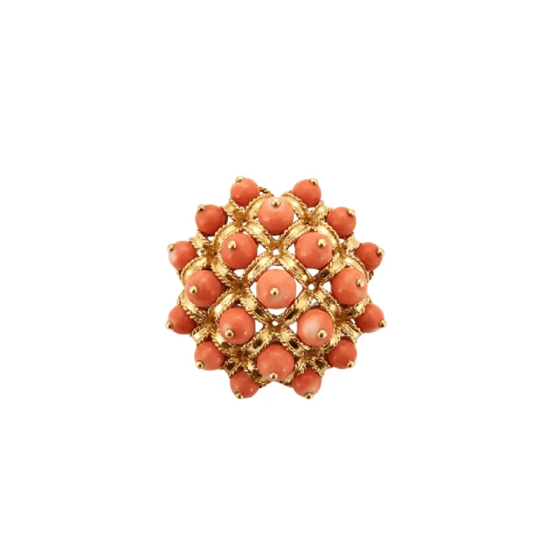 VAN CLEEF & ARPELS - Rare Broche en or jaune et corail sold by 58 Facettes
