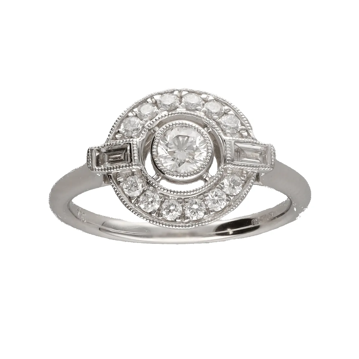 Bague style Art Déco en or blanc avec diamants sold by 58 Facettes