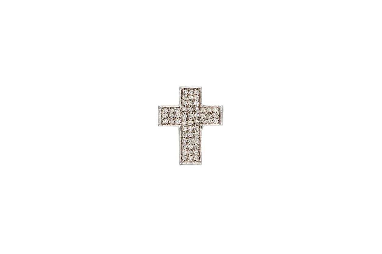 Pendentif croix en or blanc 18 kt et diamants 0,54 ct sold by 58 Facettes