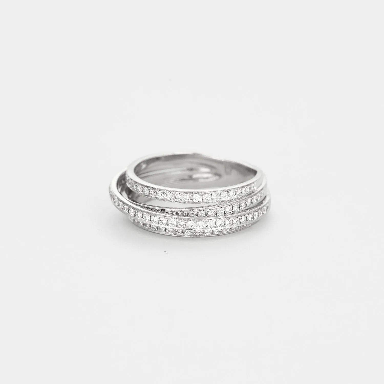 Bague or blanc 4 anneaux diamants sold by 58 Facettes product image thumbnail 4
