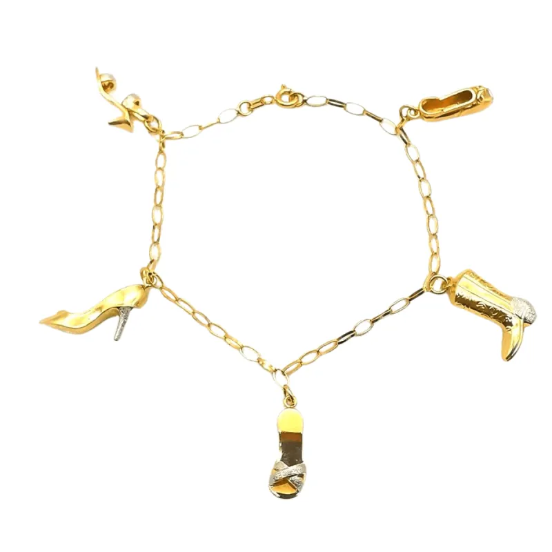 Bracelet or jaune 5 charms sold by 58 Facettes