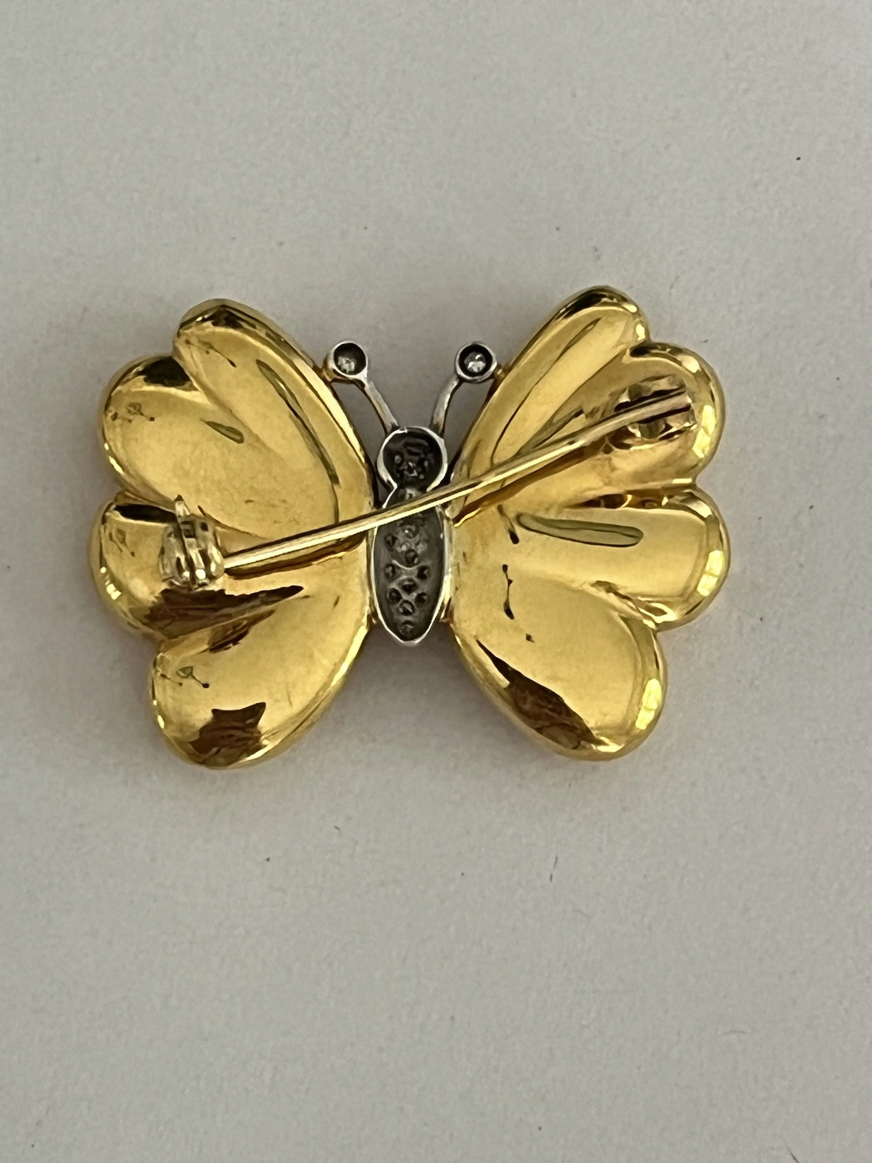 Broche Papillon or jaune et blanc diamants sold by 58 Facettes product image thumbnail 3