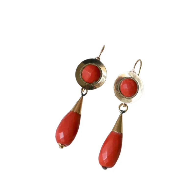 Boucles d'Oreilles Gouttes Corail sold by 58 Facettes