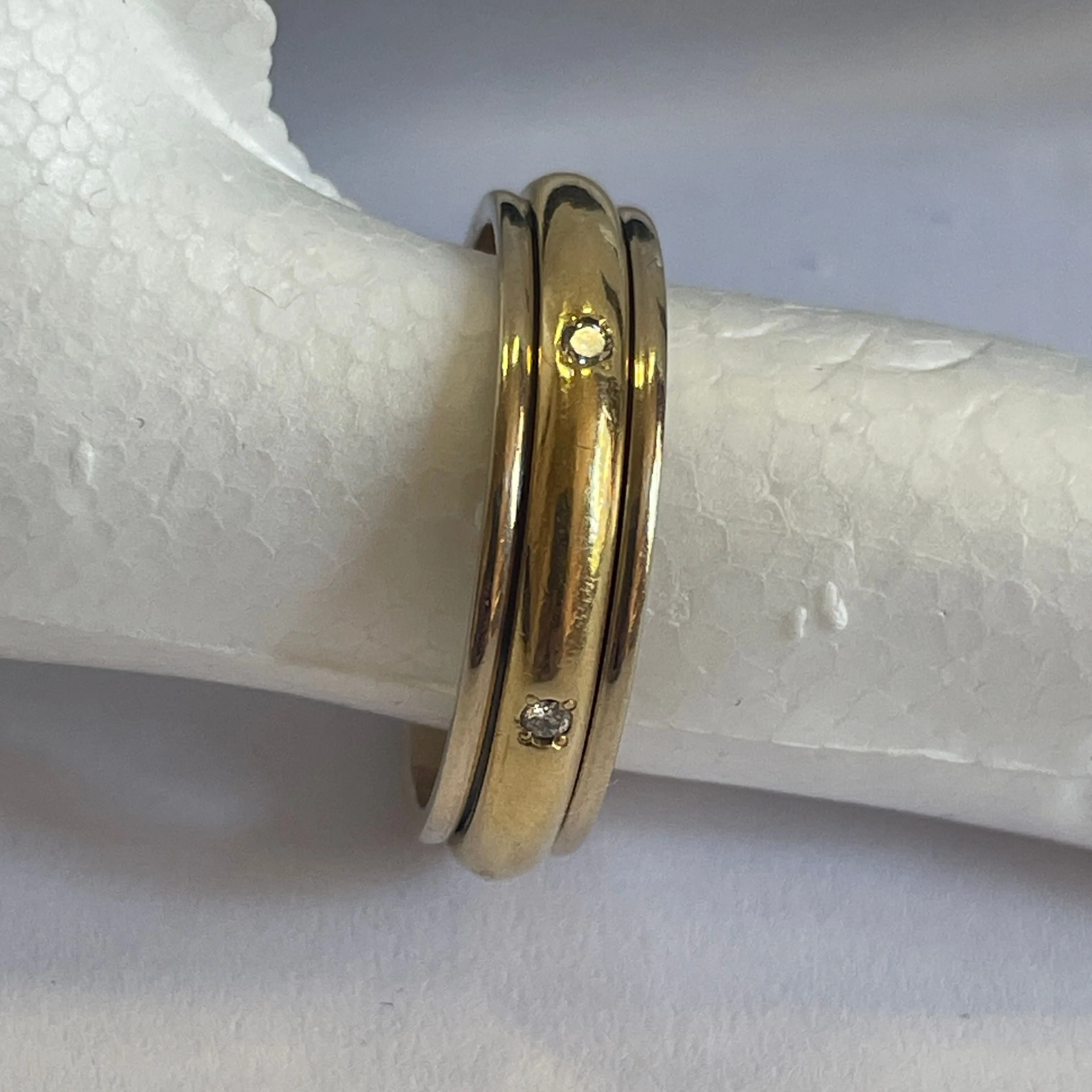 Bague or blanc, or jaune et diamants sold by 58 Facettes product image thumbnail 4