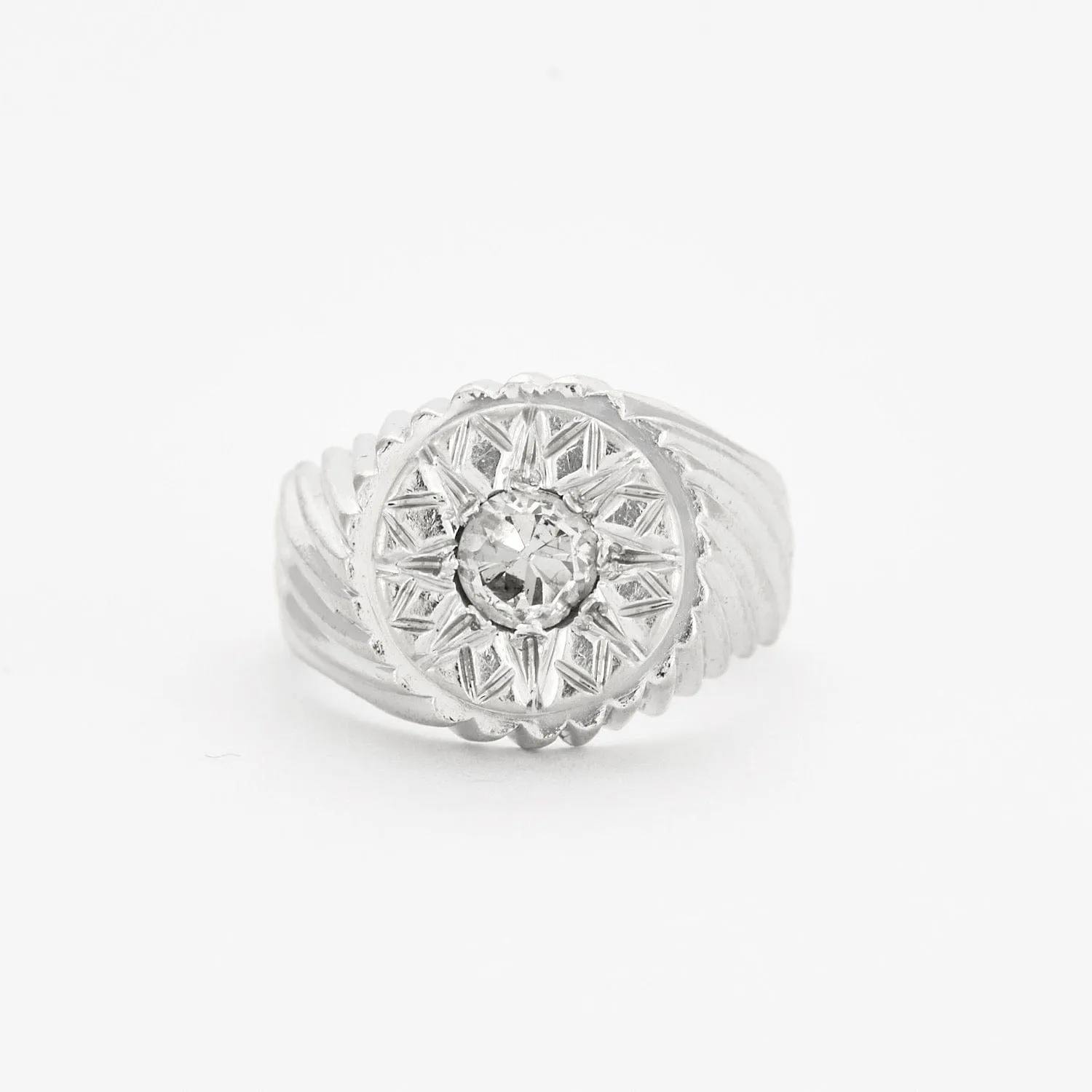Bague chevalière en or gris et diamants sold by 58 Facettes product image thumbnail 2