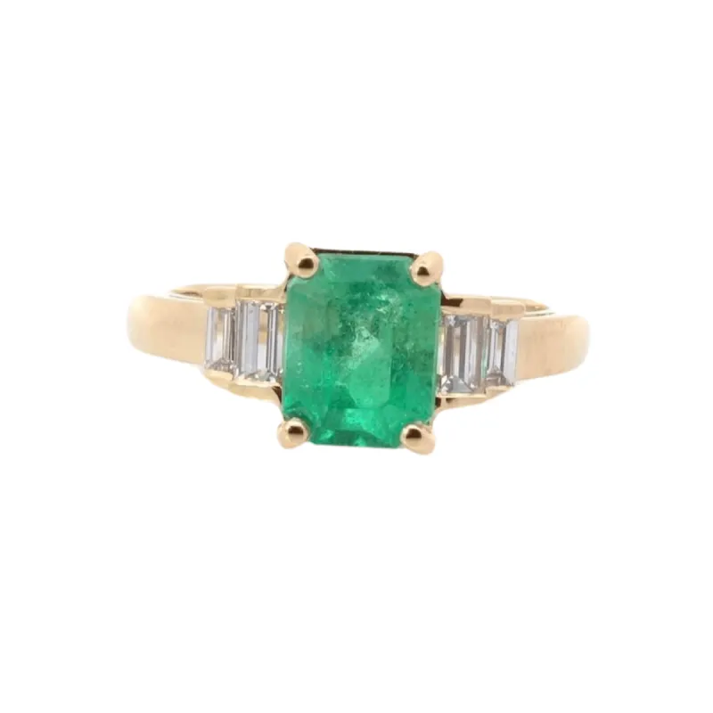 Bague Or jaune Emeraude Diamants sold by 58 Facettes