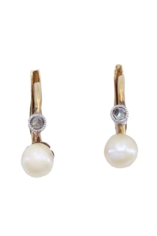DORMEUSES ANCIENNE PERLES ET DIAMANTS sold by 58 Facettes