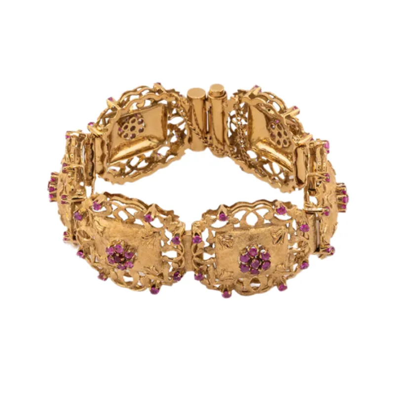 Bracelet vintage en or avec rubis sold by 58 Facettes