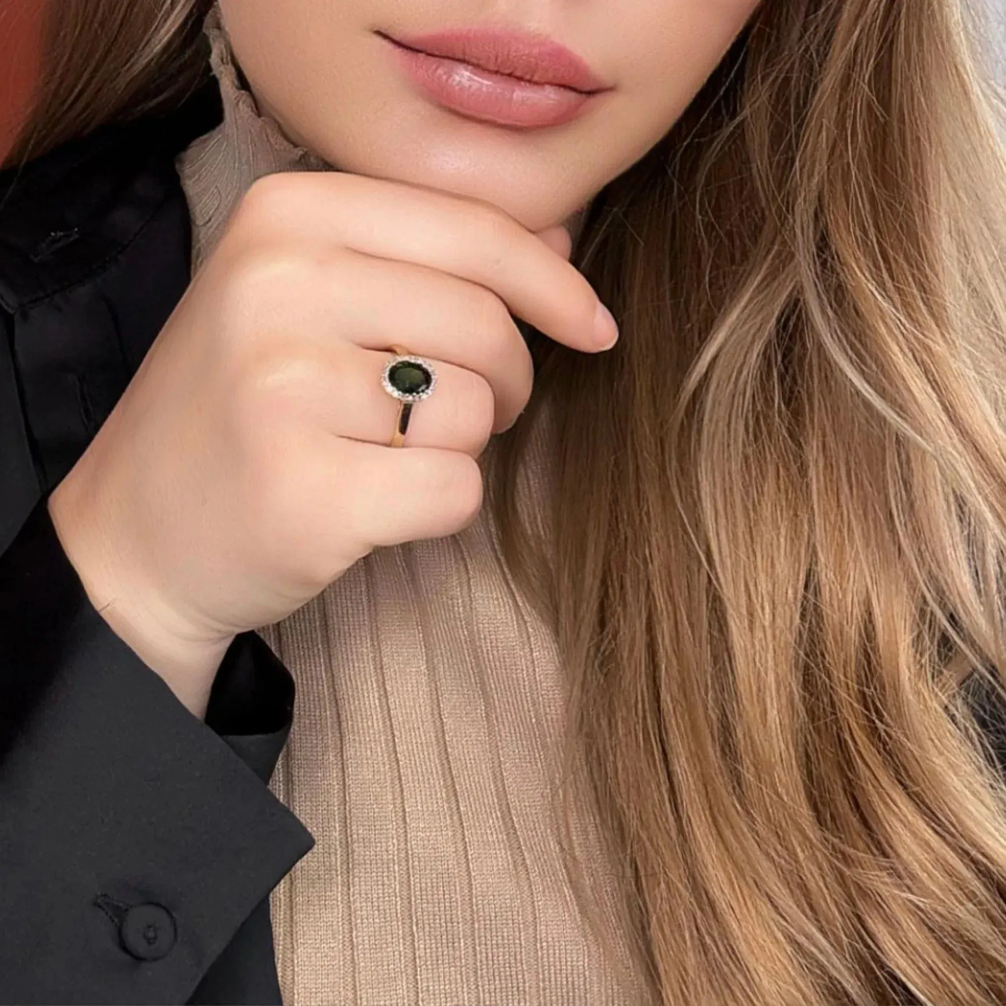 Bague Or Jaune 18k Tourmaline & Diamants sold by 58 Facettes product image thumbnail 2