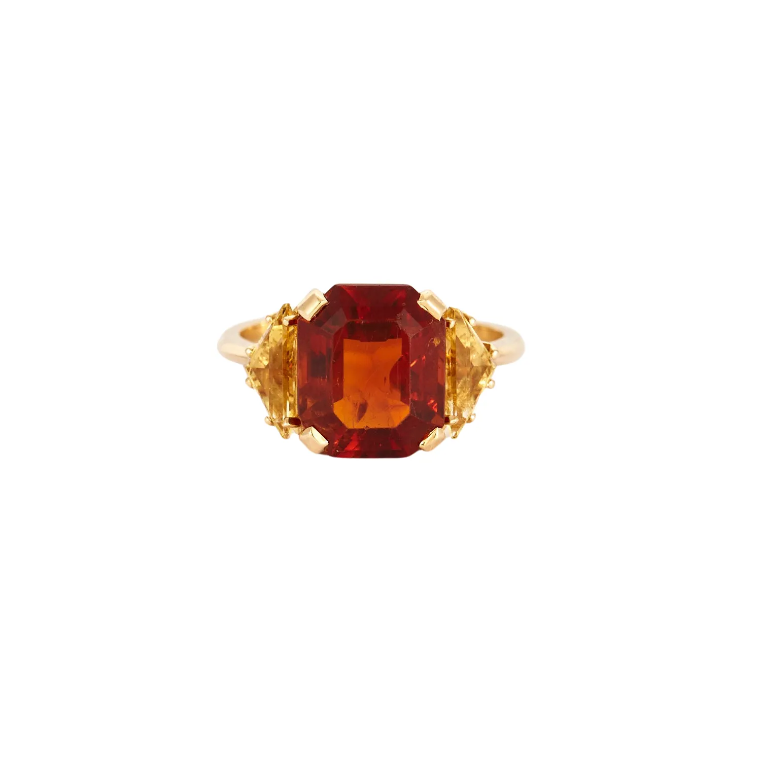 Bague en or jaune sertie de citrines sold by 58 Facettes