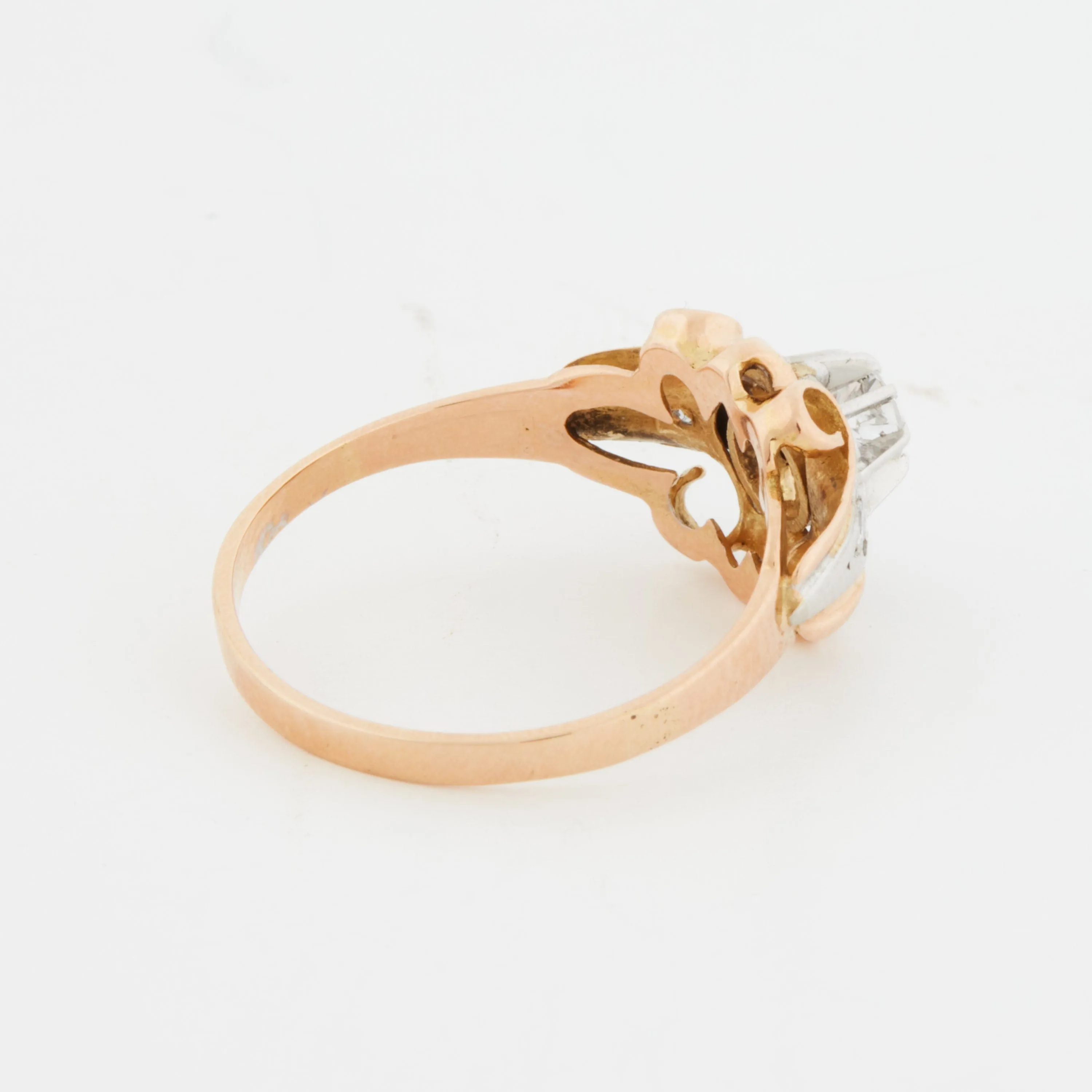 Bague en or rose et blanc 18 carats avec diamants sold by 58 Facettes product image thumbnail 5