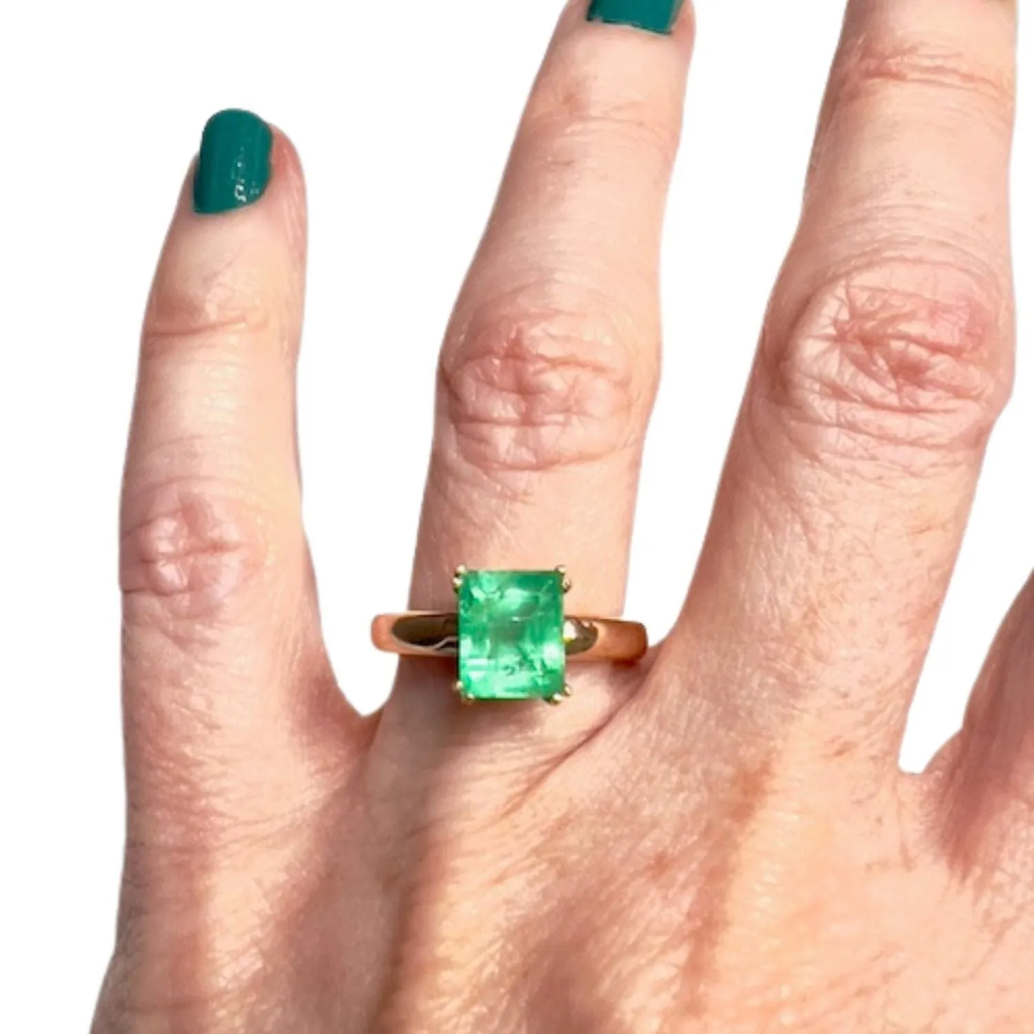 Bague design classique du 20ème siècle en or avec émeraude sold by 58 Facettes product image thumbnail 5