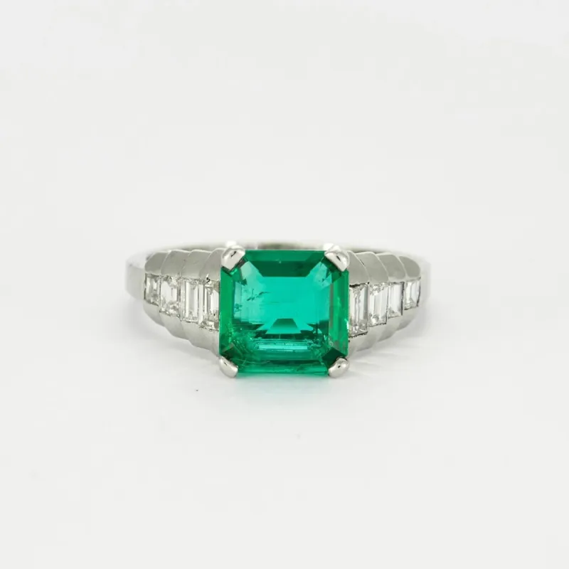 Bague Emeraude Platine Diamants - Art Déco sold by 58 Facettes