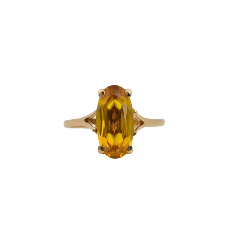 Bague Solitaire Saphir jaune sold by 58 Facettes