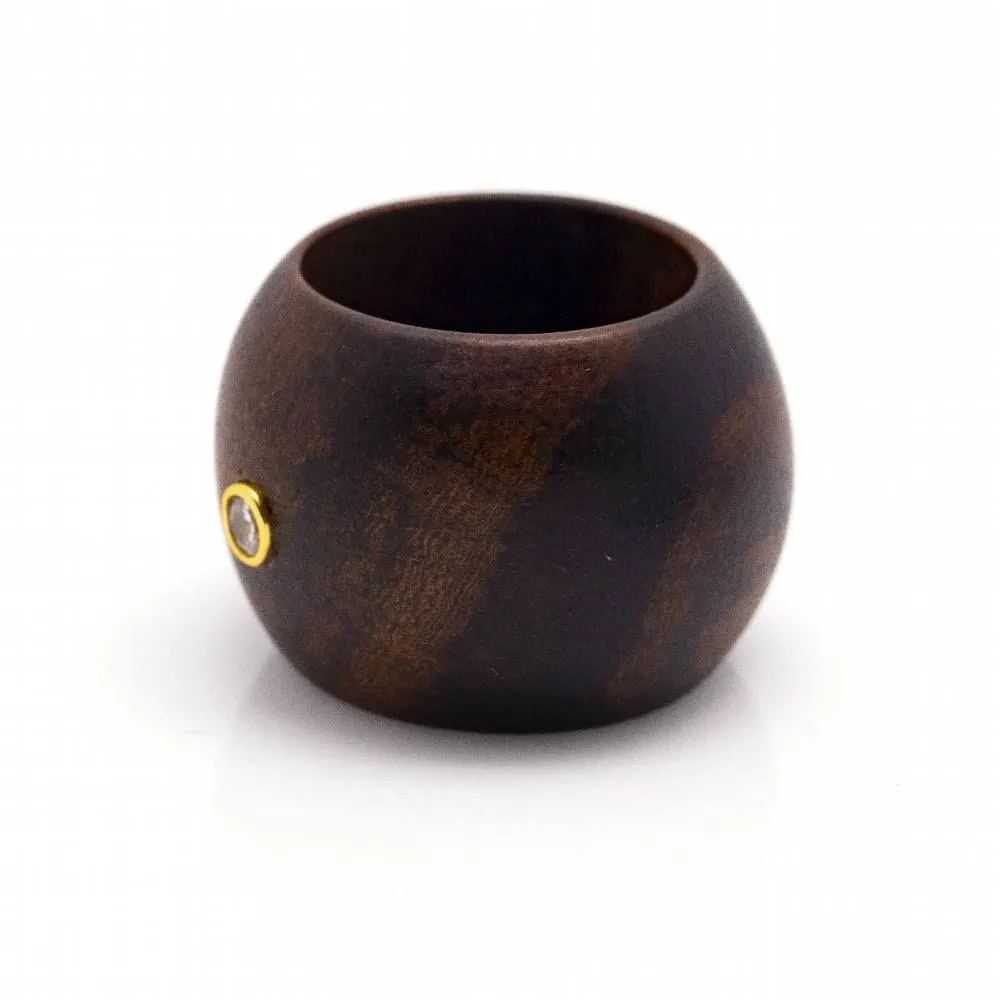 Bague en bois et or avec diamant sold by 58 Facettes product image thumbnail 5