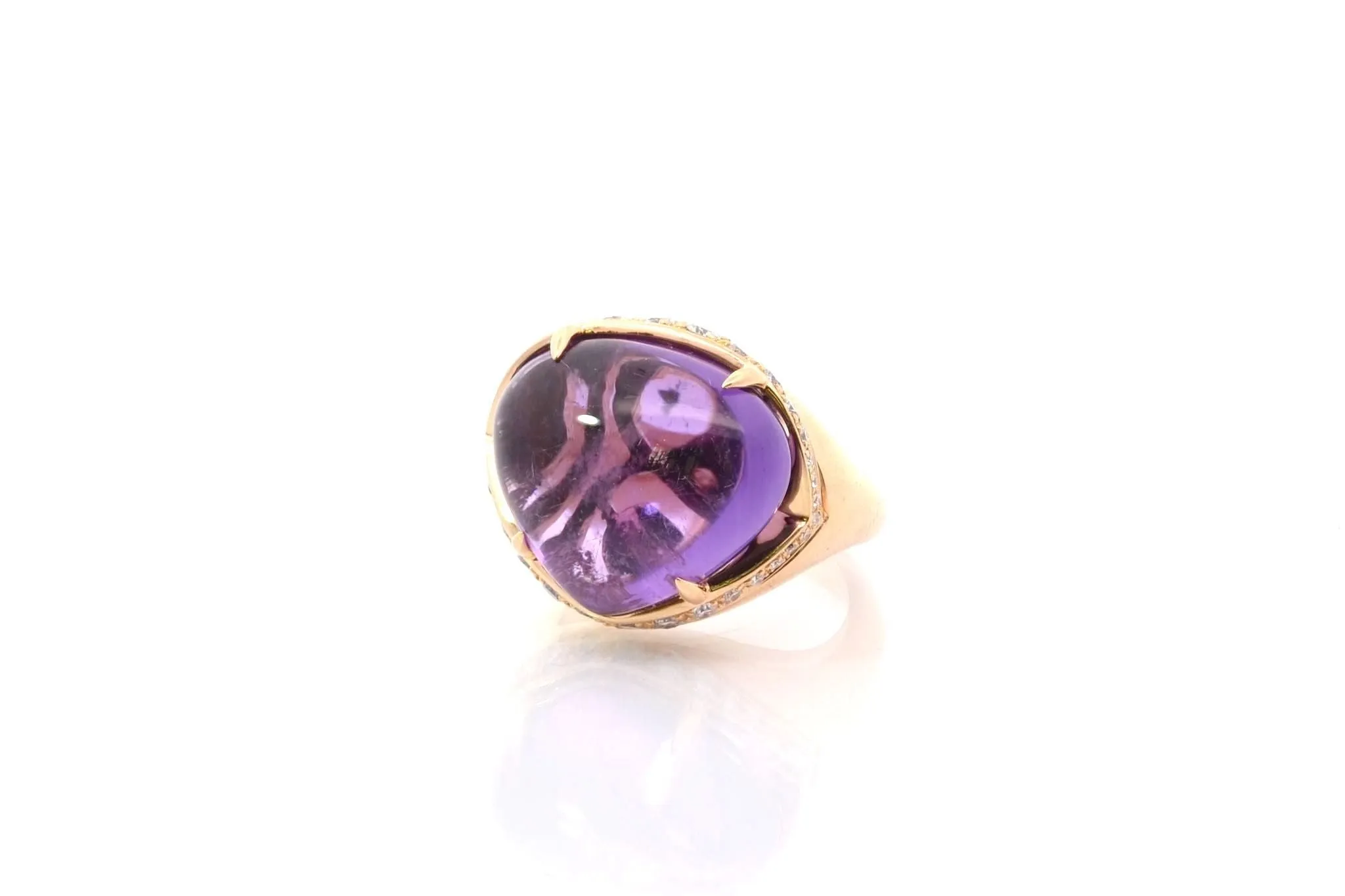 Bague Bulgari Sassi amethyste et diamants en or sold by 58 Facettes