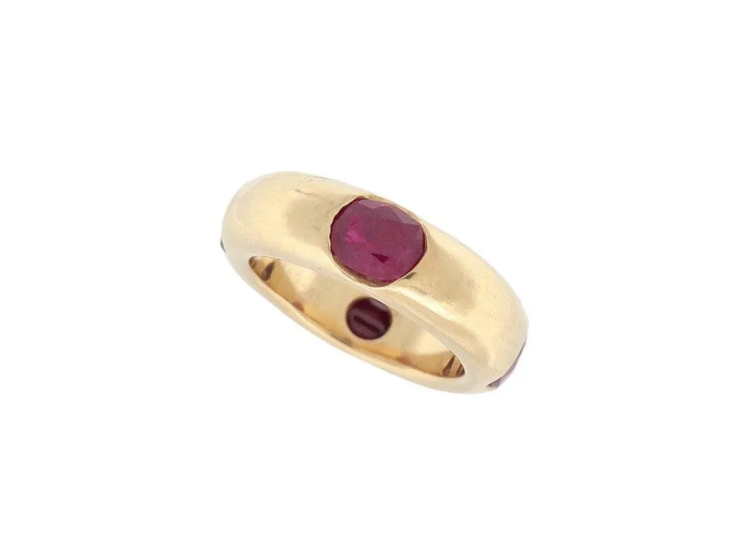 vintage bague FRED sertie de 4 rubis en or jaune sold by 58 Facettes