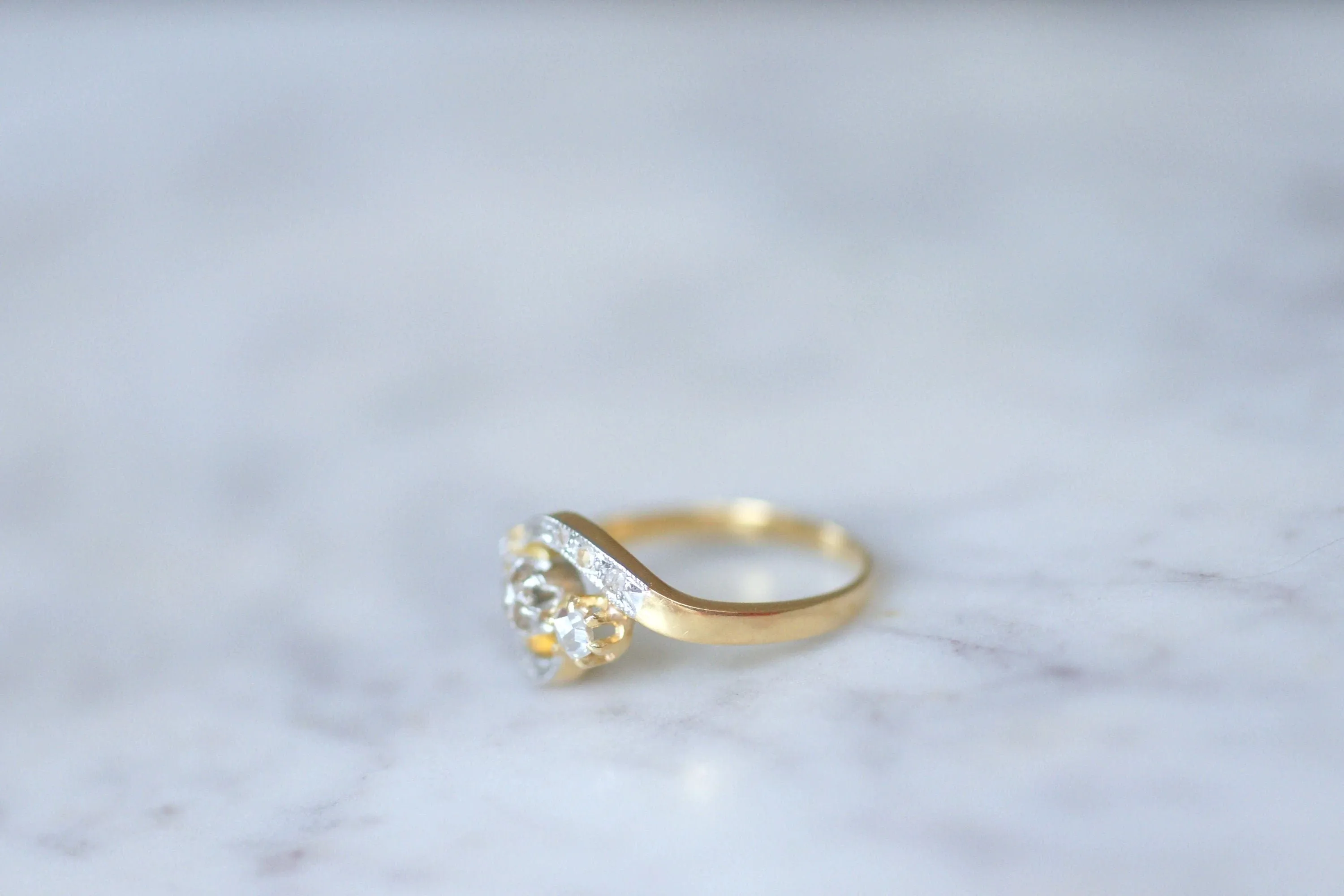 Bague Toi et Moi en or, platine et diamants sold by 58 Facettes product image thumbnail 4