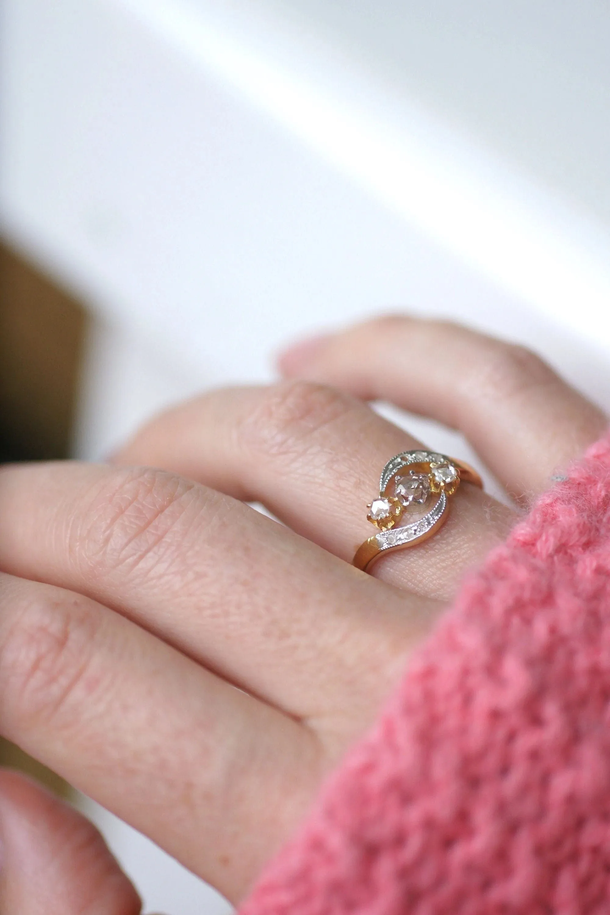 Bague Toi et Moi en or, platine et diamants sold by 58 Facettes product image thumbnail 5