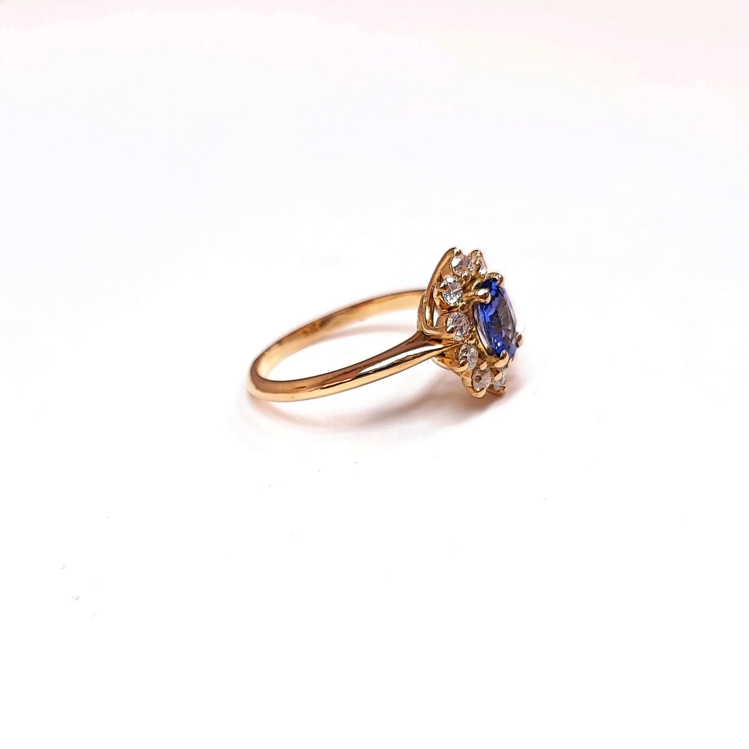 Bague marguerite saphir Ceylan et diamant sold by 58 Facettes product image thumbnail 4