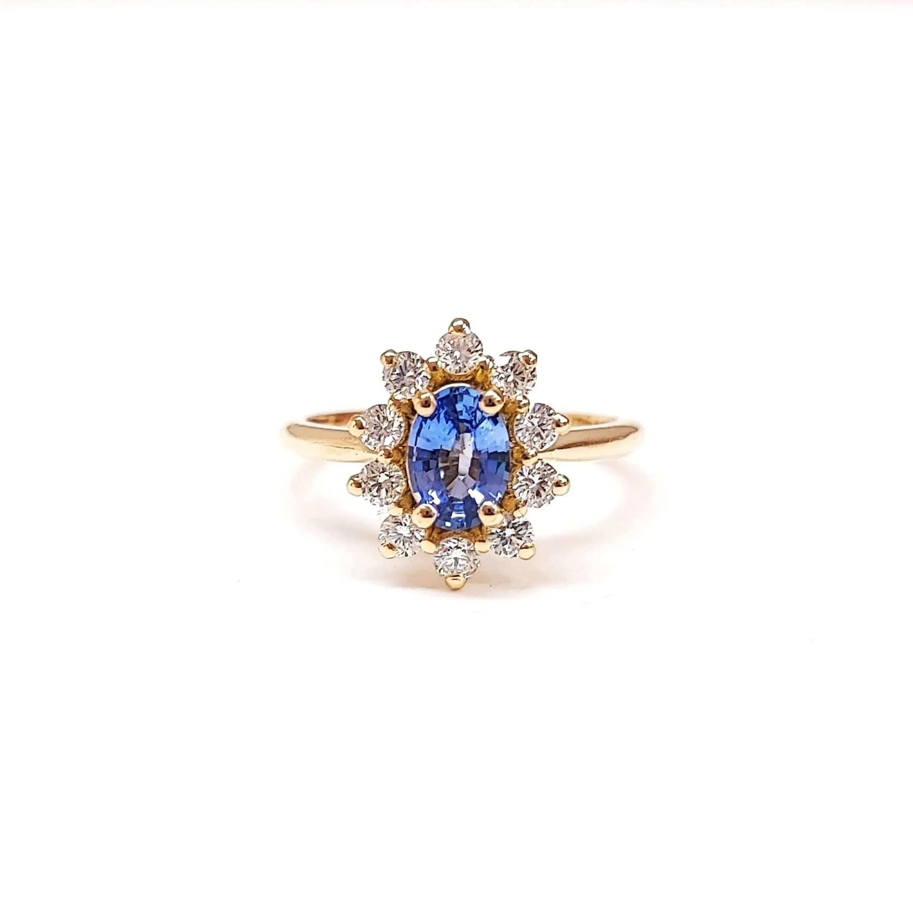 Bague marguerite saphir Ceylan et diamant sold by 58 Facettes product image thumbnail 2