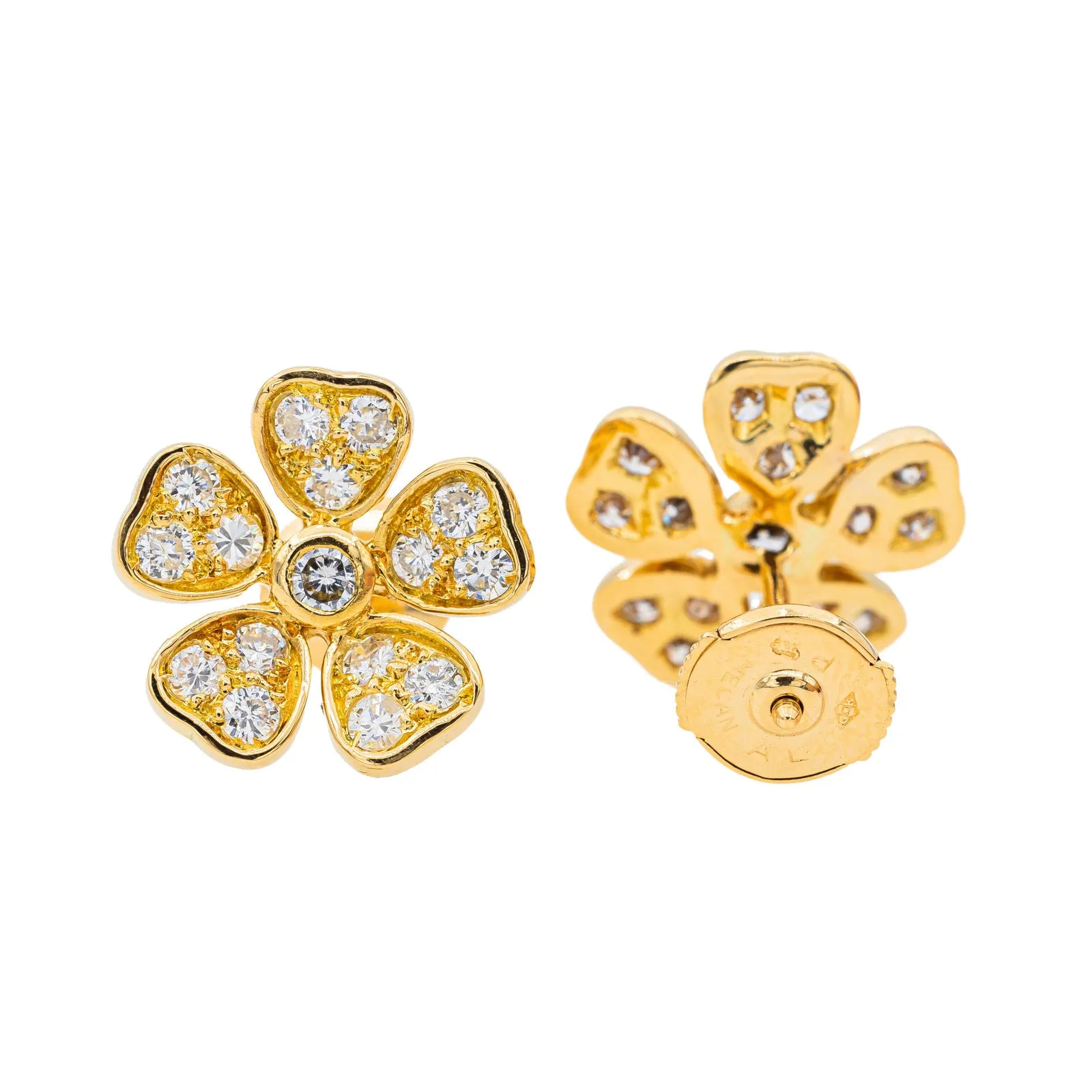 Boucles d'oreilles Puces Or jaune Diamant sold by 58 Facettes product image thumbnail 3
