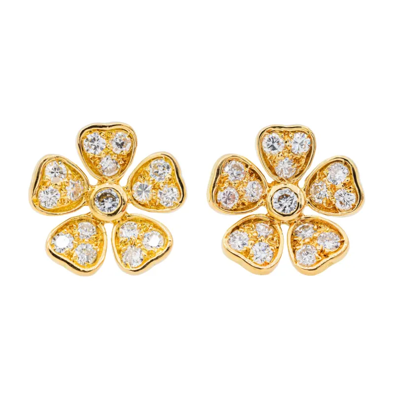 Boucles d'oreilles Puces Or jaune Diamant sold by 58 Facettes